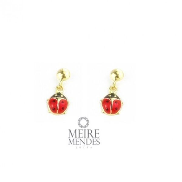 Brinco Joaninha Ouro 18 k