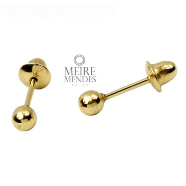 Brinco Bolinha Ouro 18 k - 4 mm