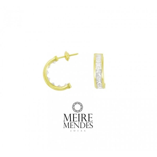 Brinco Meia Argola Ouro 18 k