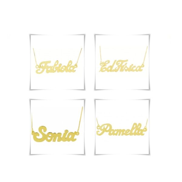 gargantilha, nome personalizado, ouro 18 k, iniciais, letra, colar - Imagem 2