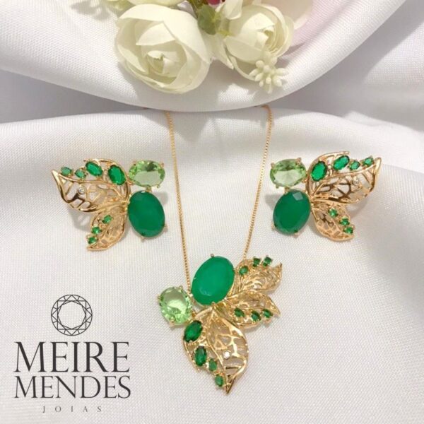 Conjunto Borboleta Esmeralda