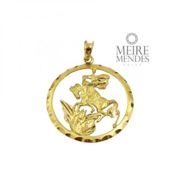 Pingente Medalha de São Jorge Ouro 18 k