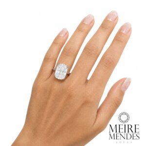 Anel Solitário Moissanite Retangular