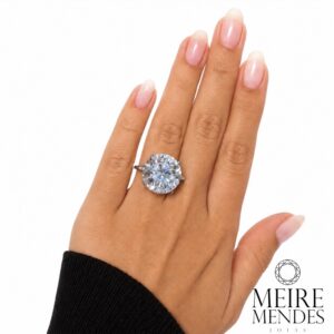 Anel Solitário Moissanite 18mm