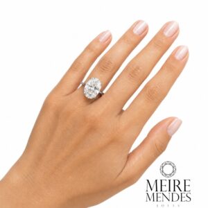 Anel Solitário Moissanite Oval