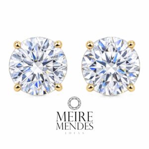 Brinco Ponto Luz Moissanite 10mm