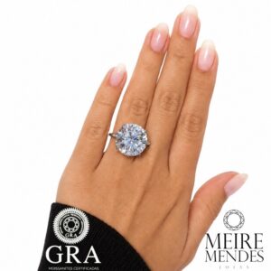 Anel Solitário Moissanite 18mm