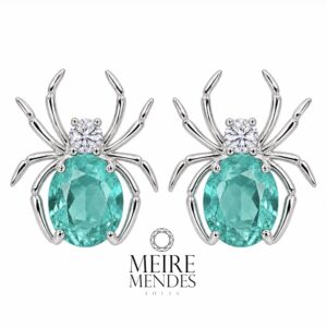 Brinco Aranha Moissanite Fusion Turmalina