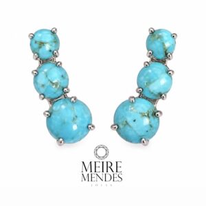 Brinco Ear Cuff Pedra Turquesa
