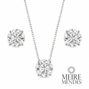 Conjunto Ponto Luz Moissanites 11mm