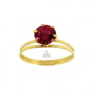 Anel Solitário Cálice Duplo Ouro 18 k