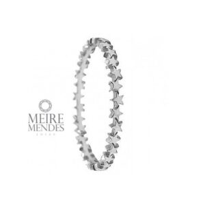 Anel Aparador Estrela Ouro Branco 18 k