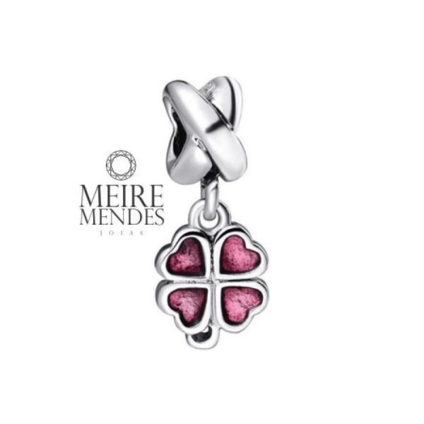 Berloque Trevo Rosa