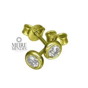 Brinco Ponto de Luz Diamantes Ouro 18k
