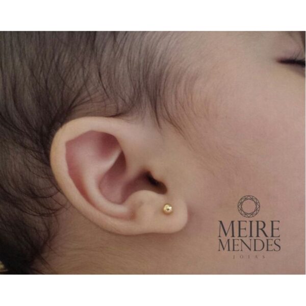 Brinco Bolinha Ouro 18 k - 4 mm - Imagem 2