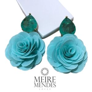 Brinco Flor Tecido