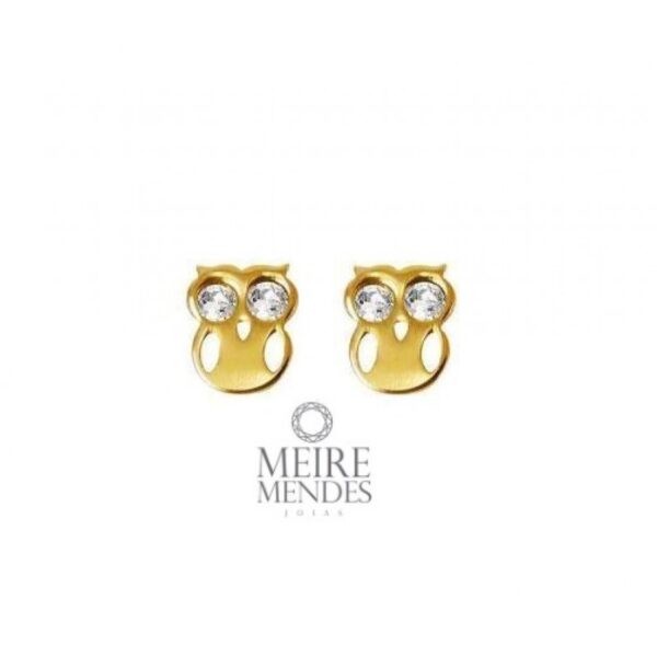 Brinco Coruja Ouro 18 k