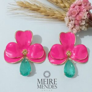 Brinco Flor Esmaltada