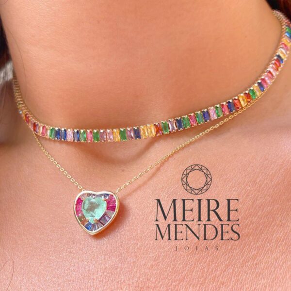 Colar Choker Navetes Rainbow - Imagem 2