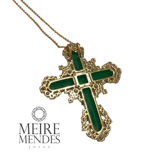 Gargantilha Crucifixo Fusion Esmeralda - Imagem 2