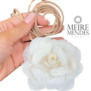 Colar Flor Tecido