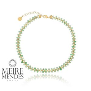 Colar Choker Pedra Jade