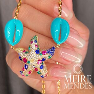 Colar Estrela Búzios Esmaltado