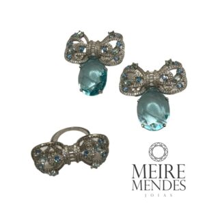 Conjunto Laço Água Marinha