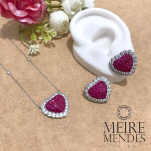 Conjunto Coração Rubi Invisible