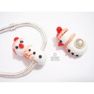 Berloque Murano Boneco de Neve