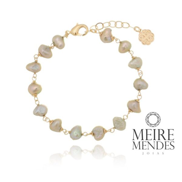Pulseira Pérola Cinza