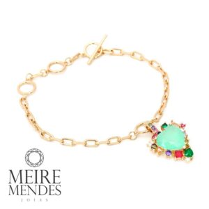 Pulseira Coração Fusion Turmalina
