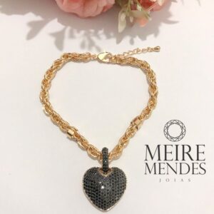 Pulseira Coração Black