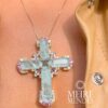 Conjunto Crucifixo Fusion Turmalina Água Marinha - Imagem 2