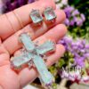 Conjunto Crucifixo Fusion Turmalina Água Marinha - Imagem 3